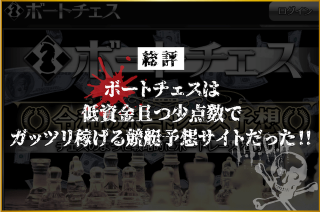 ボートチェスは低資金且つ少点数でガッツリ稼げる競艇予想サイトだった！！