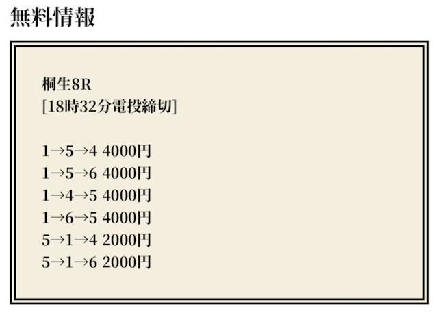 ナママの無料予想（2023年10月22日)2