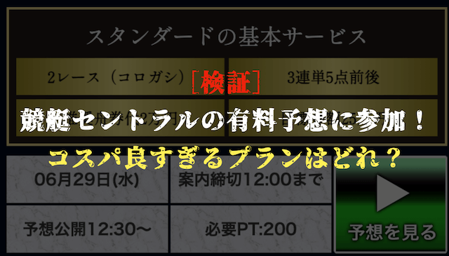 競艇セントラルの有料予想の検証