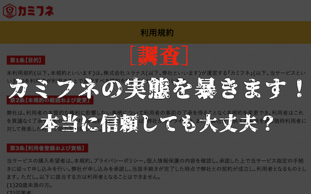 カミフネの悪質性の調査