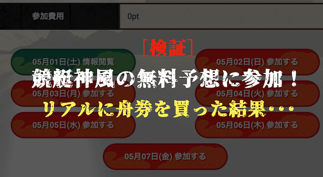 競艇神風の無料予想の検証