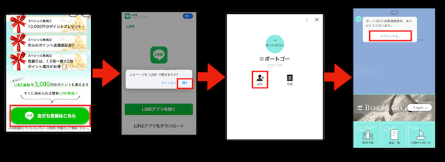 ボートアンドゴーの登録方法