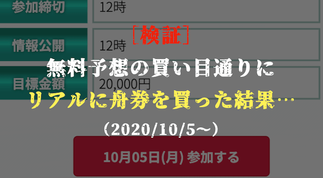 シックスボートの無料予想の検証トップ