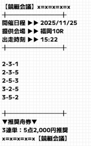 競艇会議の有料予想1