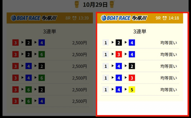 競艇ロジックの有料予想2（2025年10月29日）