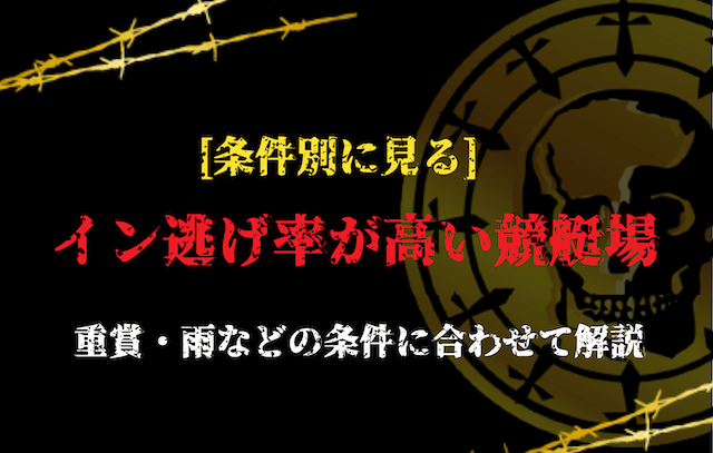 条件別のイン逃げ率が高い競艇場